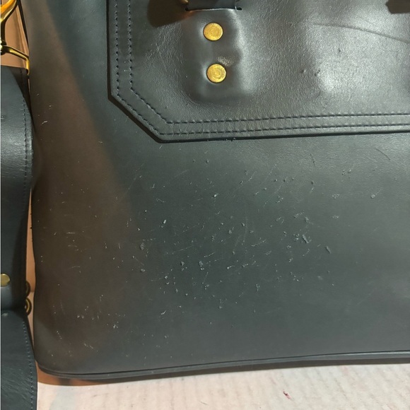 J.W. Hulme green leather satchel handbag - Picture 3 of 8